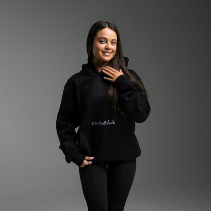#BuiltInTheLab Skull Logo Hoodie - Jet Black Cotton Gym Hoodie