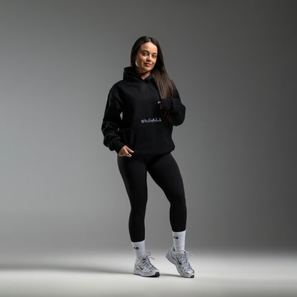 #BuiltInTheLab Skull Logo Hoodie - Jet Black Cotton Gym Hoodie