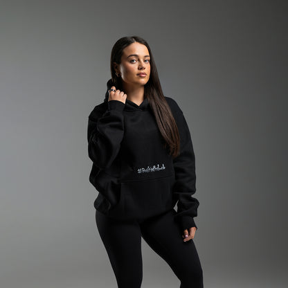 #BuiltInTheLab Skull Logo Hoodie - Jet Black Cotton Gym Hoodie