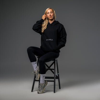 #BuiltInTheLab Skull Logo Hoodie - Jet Black Cotton Gym Hoodie