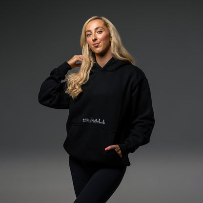 #BuiltInTheLab Skull Logo Hoodie - Jet Black Cotton Gym Hoodie