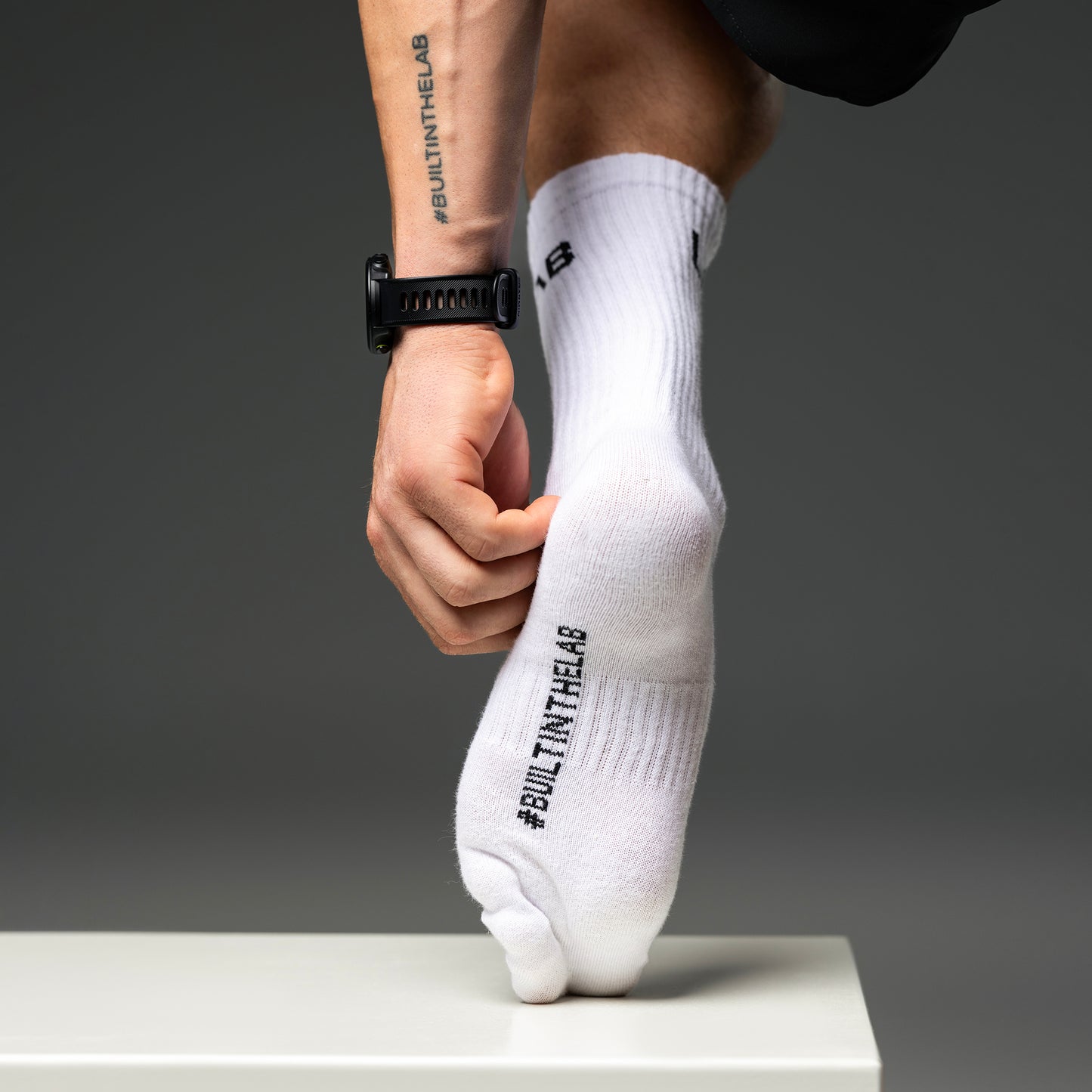 #BuiltInTheLab Crew Socks - Arctic White Everyday Training Socks